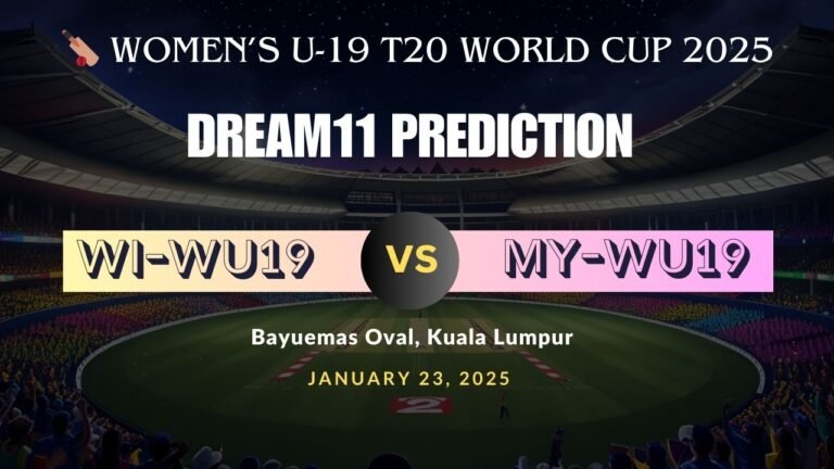 WI-WU19 vs MY-WU19 Dream11 Prediction | Fantasy Tips aur Match Insights – Women’s U-19 T20 World Cup 2025