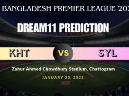 KHT vs SYL Dream11 Prediction