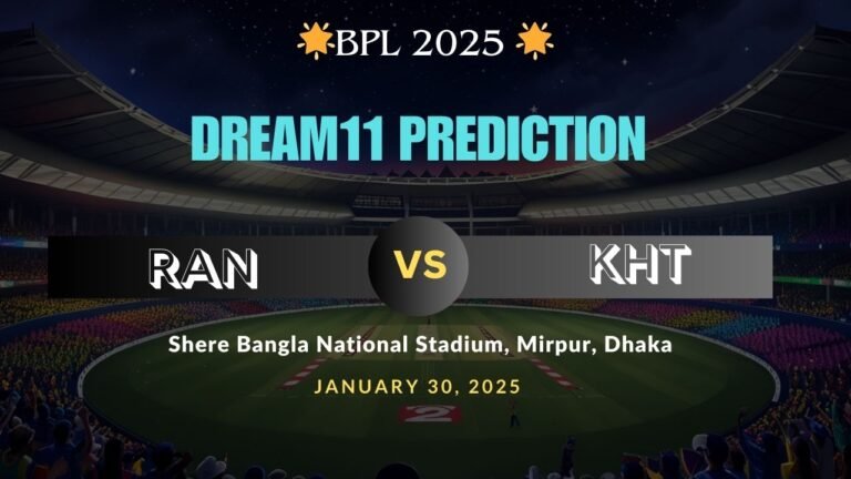 RAN vs KHT Dream11 Prediction