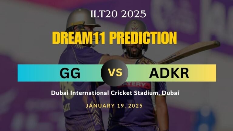 GG vs ADKR Dream11 Prediction Today Match – Top 3 Captain or Vice-Captain Choices