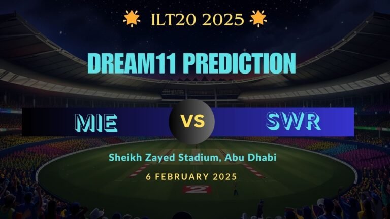 MIE vs SWR Dream11 Prediction Today Match - Top Fantasy Picks & Match Analysis (Eliminator, ILT20 2025)
